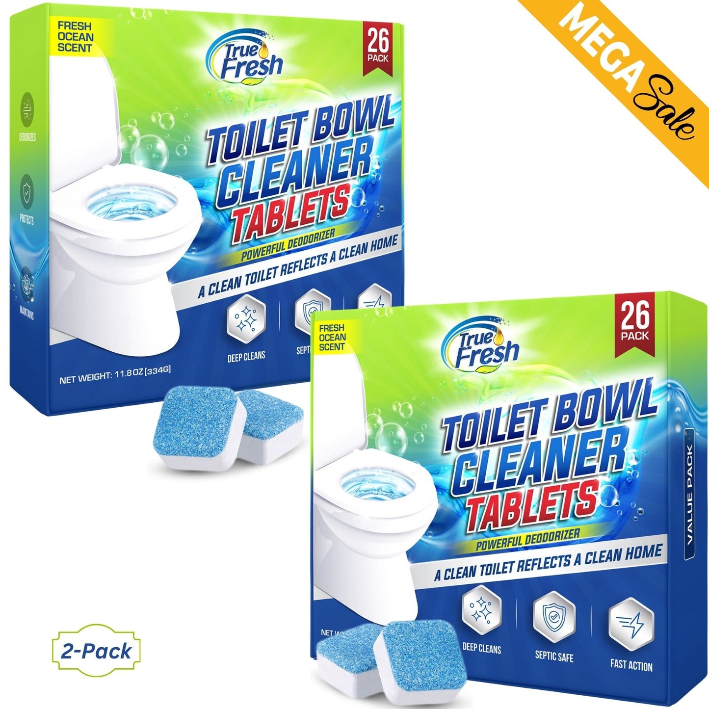 Pack of 2 Toilet Bowl Cleaner Tablets