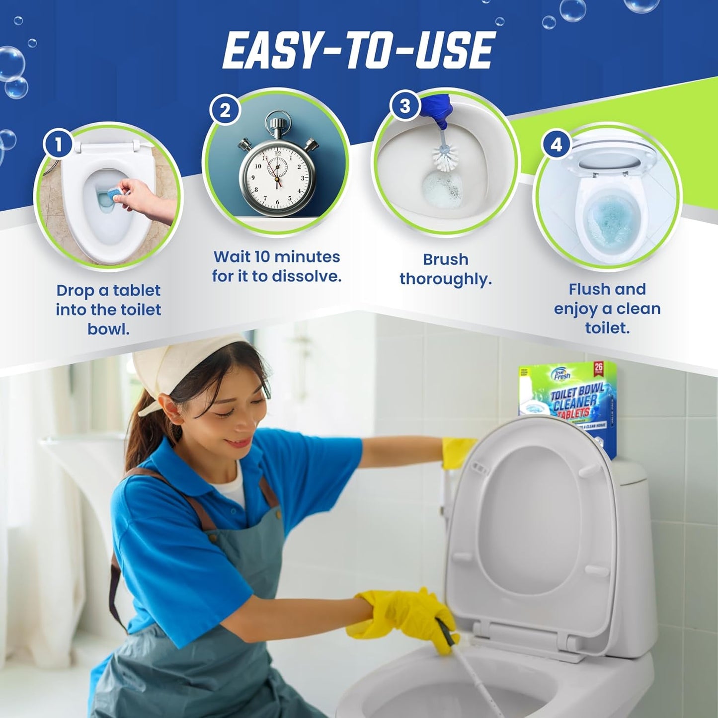 Pack of 2 Toilet Bowl Cleaner Tablets
