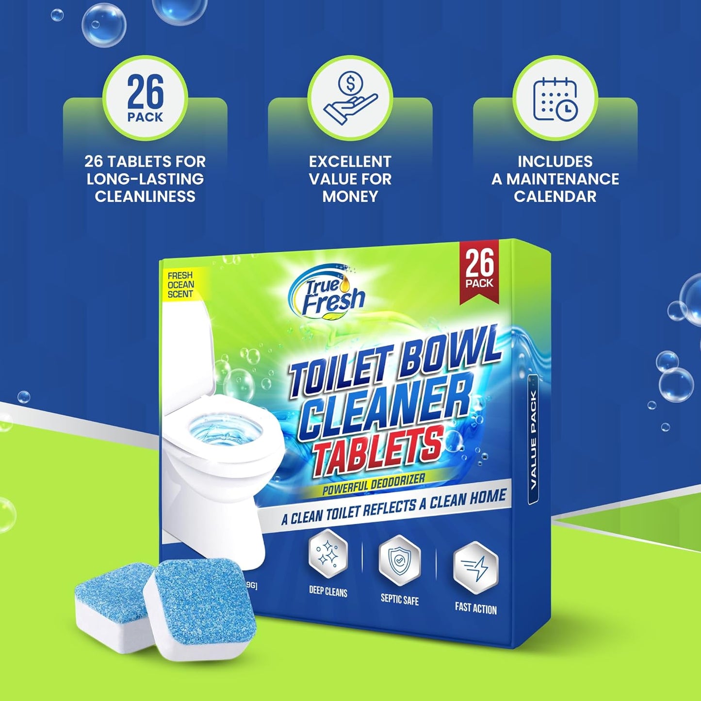 Pack of 2 Toilet Bowl Cleaner Tablets