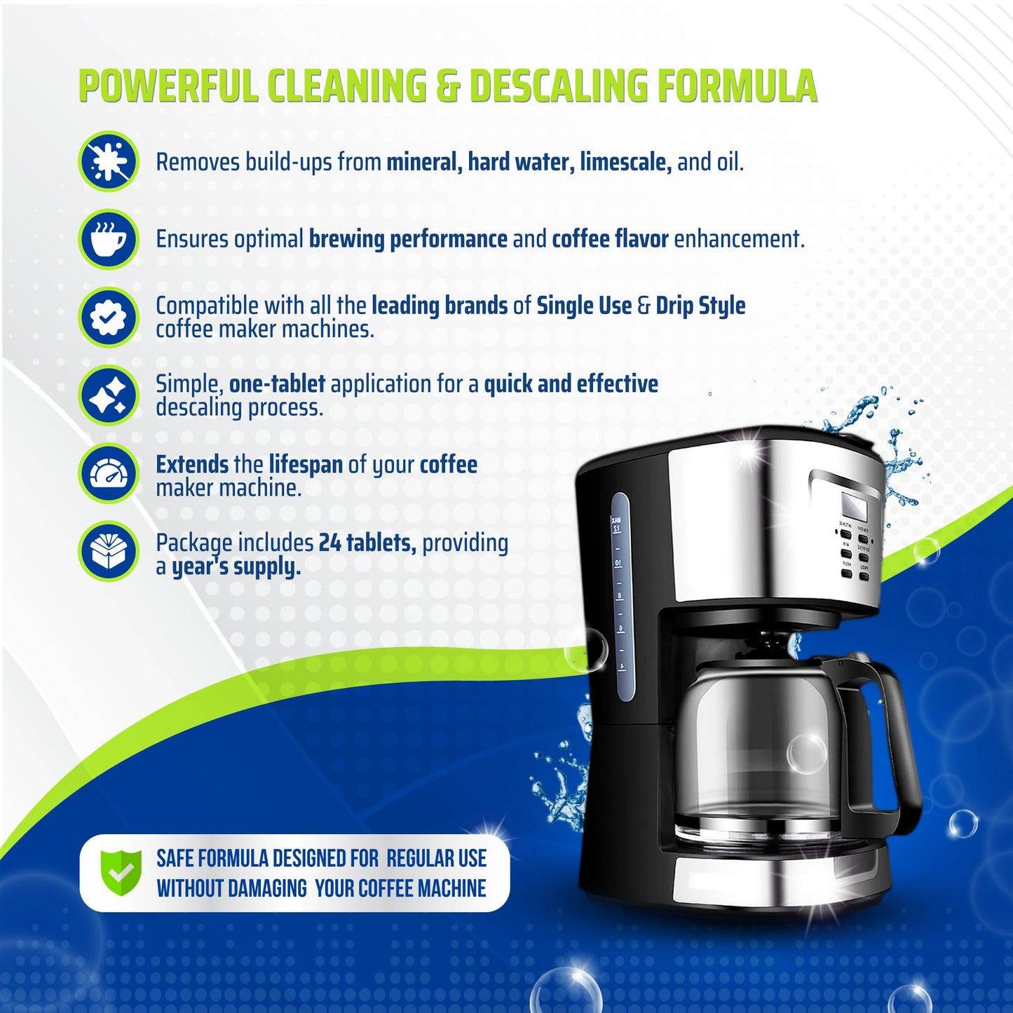 True Fresh Coffee Maker Cleaner Tablets - 24 Count